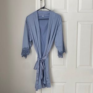 Blue Satin Robe